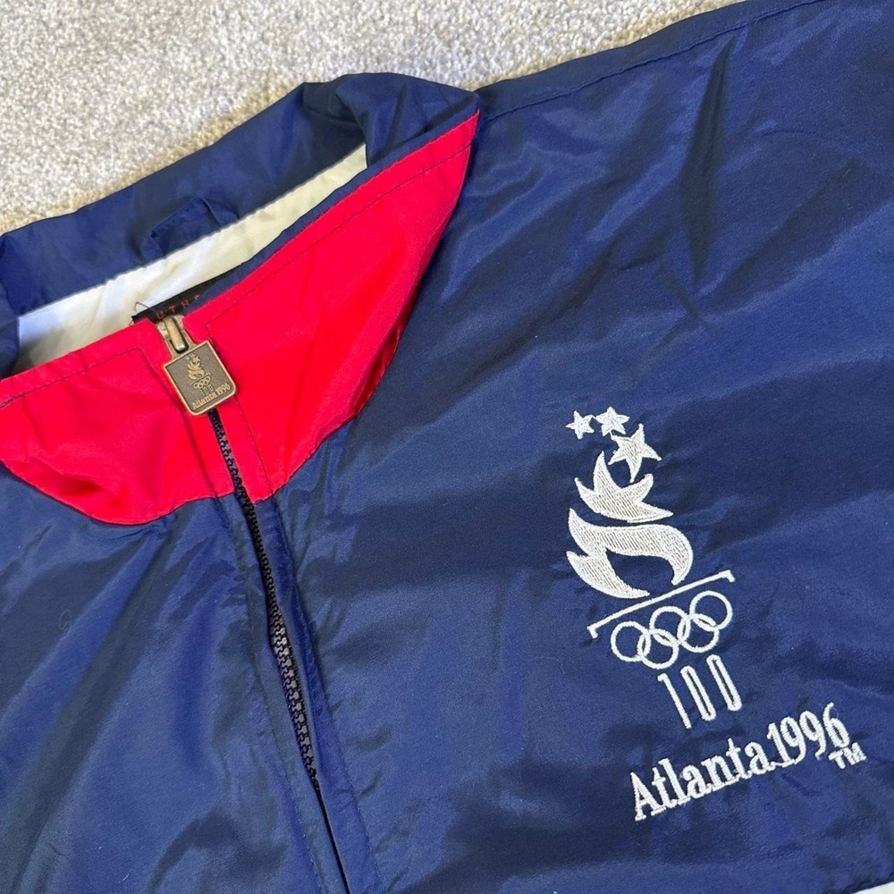 Vintage 1996 Atlanta Olympics Logo 7 Windbreaker Large Dead Stock - Picture 2 of 8